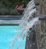 In classic Romanesque spouts, comes falling water.